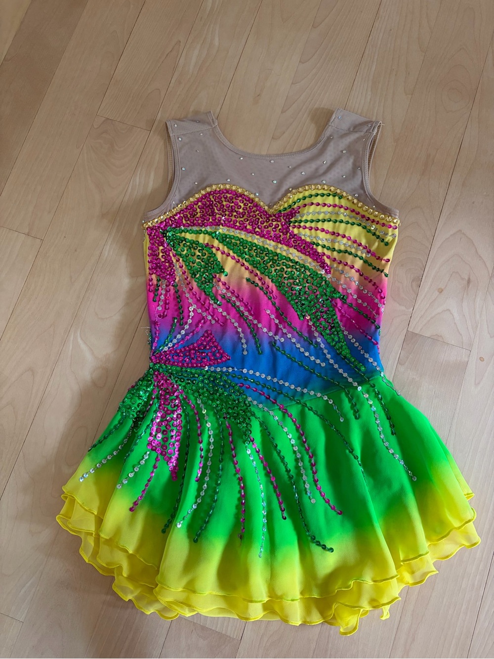 Kids Dance Costume - Multicolor Sequin Skater Dress